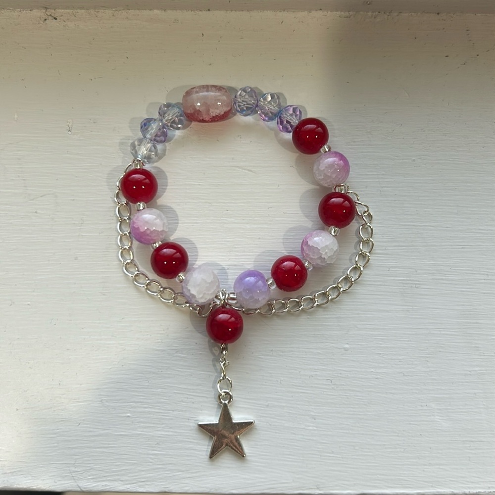 Home made star with chain dangle bracelet